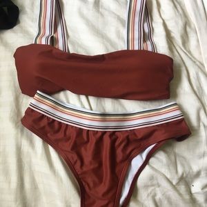 ZAFUL BURNT ORANGE/RED BATHING SUITE